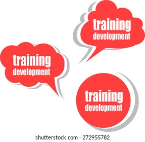 training development. Set of stickers, labels, tags. Business banners, Template for infographics vector