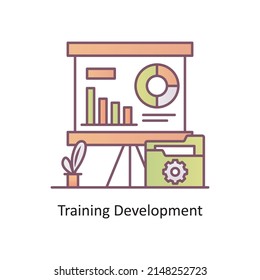 Training Development vector Filled Outline Icon Design illustration. Training Symbol on White background EPS 10 File