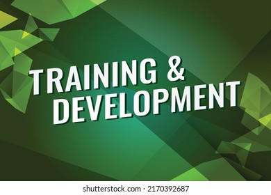 Training and development word concept vector illustration lines modern futuristic 3d style for landing page template ui web mobile app poster banner flyer background gift card coupon label wallpaper