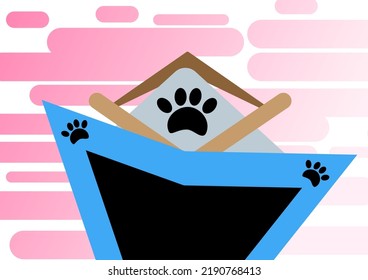Training dog house. Flat cartoon vector illustration 