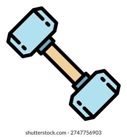 Training dumbell icon. Outline training dumbell vector icon color flat isolated