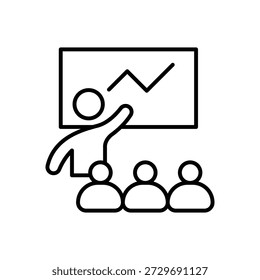 Formación Educación Icono de línea de aprendizaje: Desarrollo de habilidades