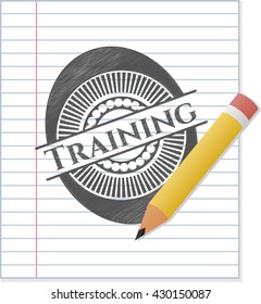 Training emblem draw with pencil effect