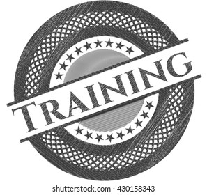 Training emblem draw with pencil effect