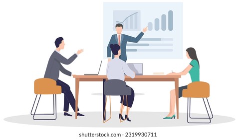 Training Employee and Company Meeting with Internal Audit, Company Business Meeting with Business Data Analysis Meeting at Office Training. Staff Training. Business meeting and Finance Analytics data