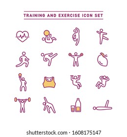 TRAINING AND EXERCISE ICON SET