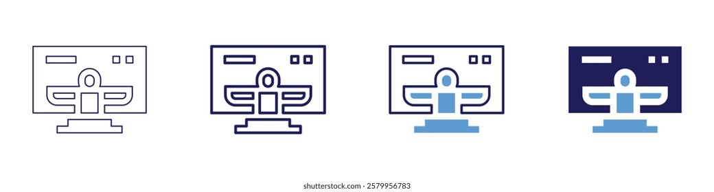 Training facilitator icon in 4 different styles. Thin Line, Line, Bold Line, Duotone. Duotone style. Editable stroke.