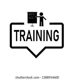 Training figure icon web black speech bubble