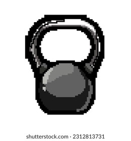 Training Fitness kettlebell Spiel Pixel Kunst Retro Vektor. Bit Training Fitness Kettlebell. alte Vintage-Illustration