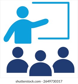 Training Flat Blue Icon Vector Illustration