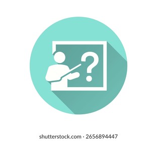 Ícone plano de treinamento. Ilustração simples com sombra longa para design gráfico e da Web.