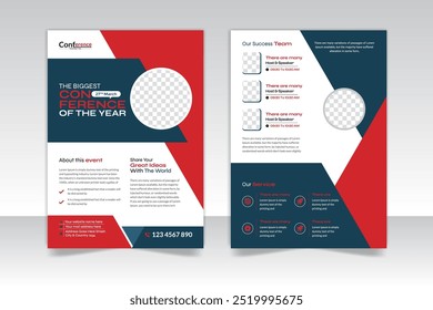 Training flyer template design and 2 page conference flyer with A4 layout