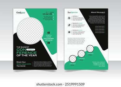 Training flyer template design and conference 2 page a4 flyer template design