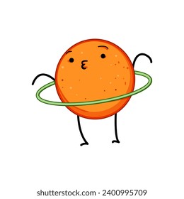 training fruit fitness character cartoon. exercise healthy, diet young, workout dumbbell training fruit fitness character sign. isolated symbol vector illustration