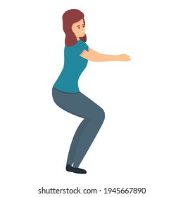 Training girl icon. Cartoon of training girl vector icon for web design isolated on white background