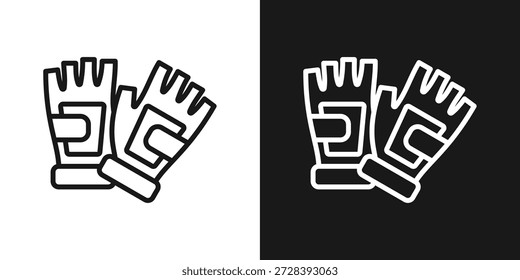 Trainingshandschuhe Symbol in schwarz-weißem Linienstil