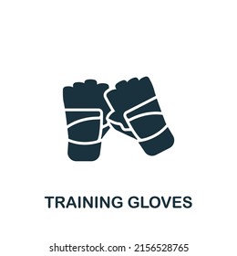 Training Gloves icon. Monochrome simple Fitness icon for templates, web design and infographics