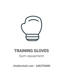Training gloves outline vector icon. Thin line black training gloves icon, flat vector simple element illustration from editable gym and fitness concept isolated stroke on white background
