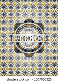 Training Goals arabesque emblem background. arabic decoration.