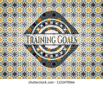 Training Goals arabic badge. Arabesque decoration.