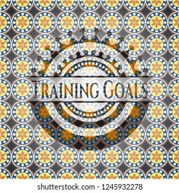 Training Goals arabic emblem background. Arabesque decoration.