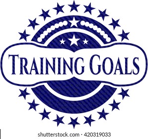 Training Goals badge with denim background