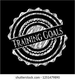Training Goals chalkboard emblem on black board