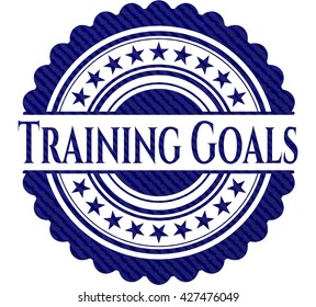 Training Goals emblem with denim texture