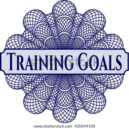 Training Goals inside money style emblem or rosette