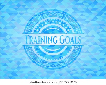 Training Goals light blue emblem with triangle mosaic background