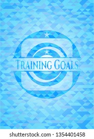 Training Goals light blue emblem with triangle mosaic background