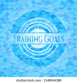 Training Goals light blue mosaic emblem