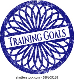 Training Goals rubber seal with grunge texture