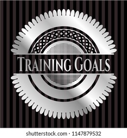 Training Goals silvery badge or emblem