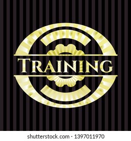 Training golden badge or emblem. Vector Illustration. Detailed.