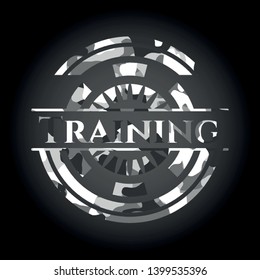 Training grey camo emblem. Vector Illustration.