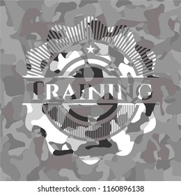 Training grey camouflaged emblem