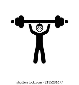Training, gym, exercise icon. Black vector graphics.