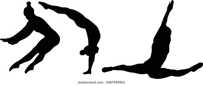 training gym position silhouettes set