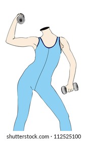 Training in Gym - Statue of wellness - Tribute to fitness