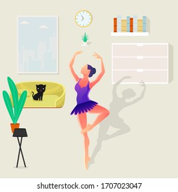 Training at home concept vector design template dance concept 