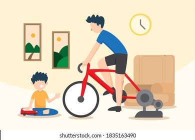 Training at Home on New Normal Illustration