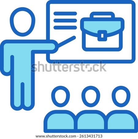 Training Icon Blue Vector Illustration