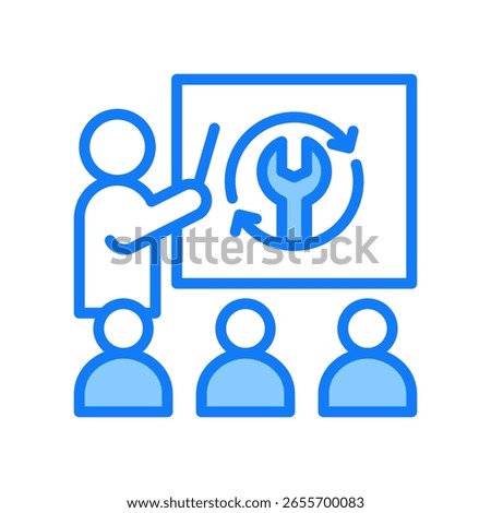 Training Icon Blue Vector Illustration