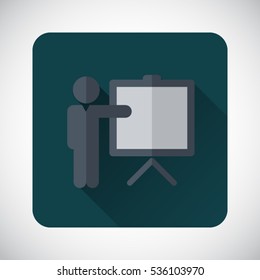 Training Icon. Business Concept. Flat Design. Isolated Illustration. Long Shadow.