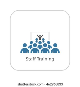 Training Icon. Business Concept. Group of People on Conference. Flat Design. Isolated Illustration. App Symbol or UI element.