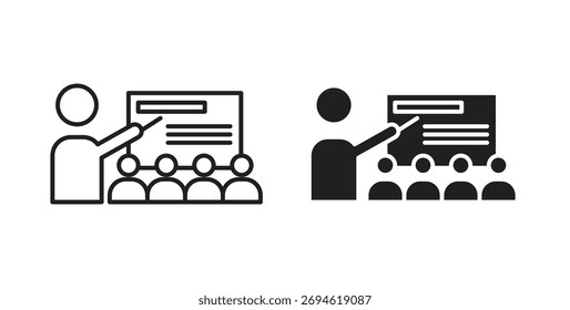 Conceito do ícone de treinamento. Símbolo de logotipo para web e celular. Pixel perfeito.