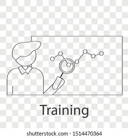 Training icon concept on transparency background. Business training creative design. Line vector illustration use for you web page.