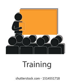 Training icon concept on white background. Business creative design. Flat vector illustration use for your web page.