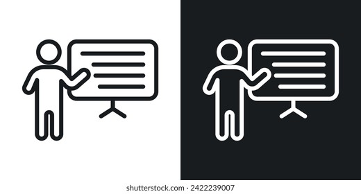 Training Icon Designed in a Line Style on White Background.